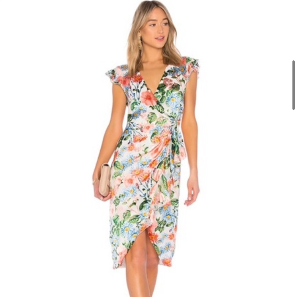 Alice & Olivia Garnet Wrap Dress Floral Fields | Size 0 | Worn 1x